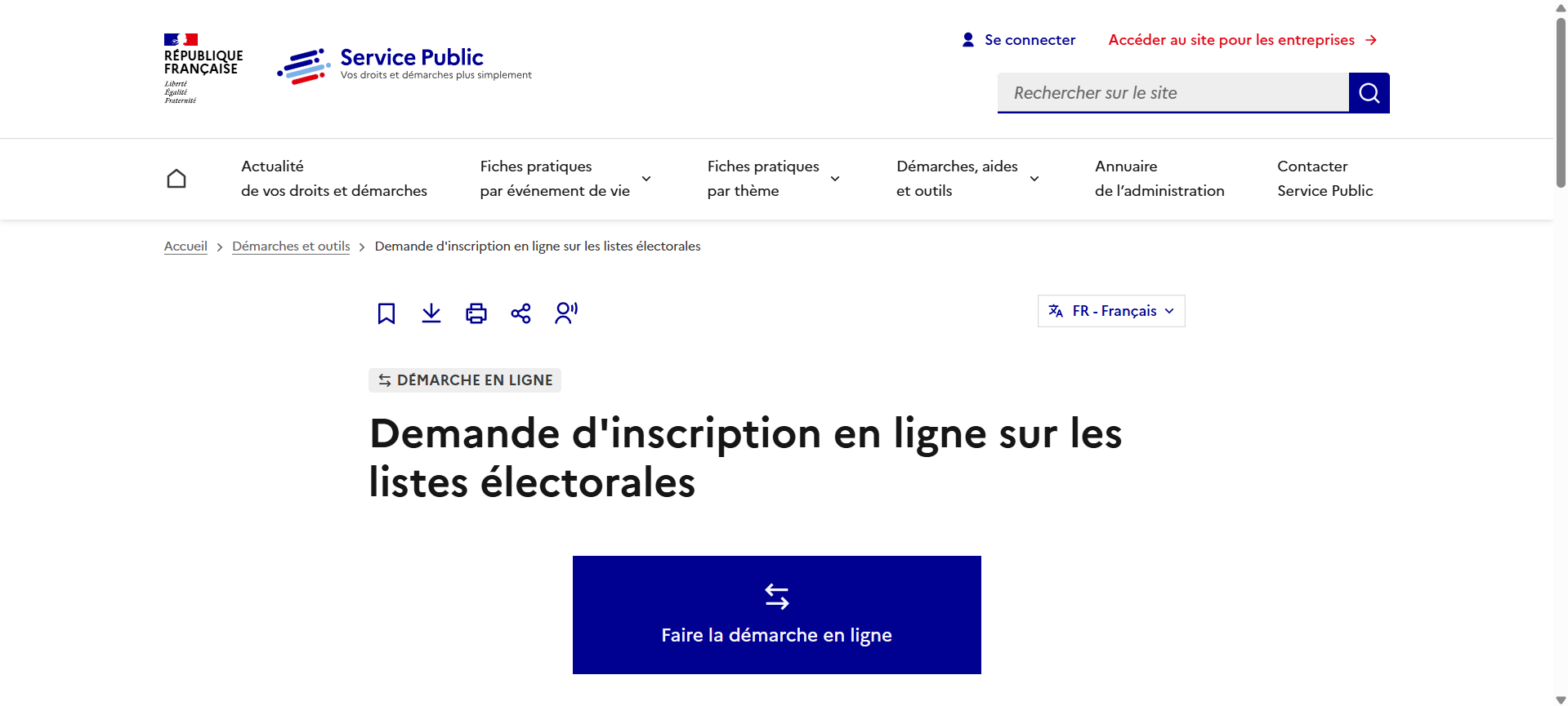 Inscription sur les listes électorales