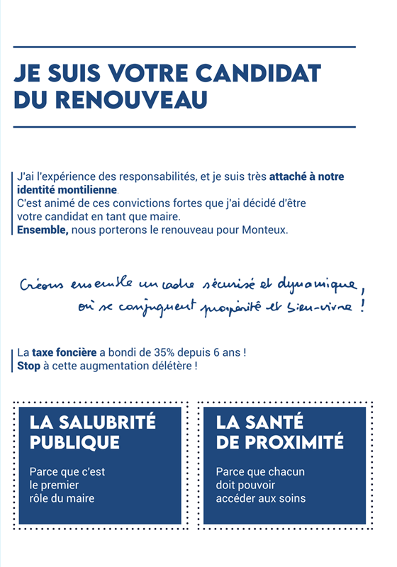 Je suis votre candidat du renouveau